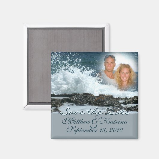 Ocean Blue/ Save the Date Magnet (Vorderseite/Rückseite)