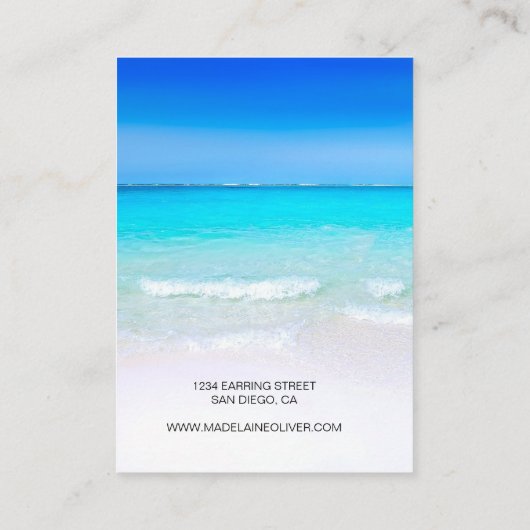 Ocean Blue Scene Juwelen Necklace Display Visitenkarte (Rückseite)