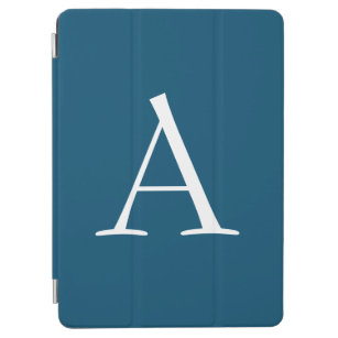Ocean Blue Schlicht Elegant Modern Monogram Initia iPad Air Hülle