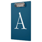 Ocean Blue Schlicht Elegant Modern Monogram Initia Klemmbrett (Links)