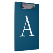 Ocean Blue Schlicht Elegant Modern Monogram Initia Klemmbrett (Rechts)