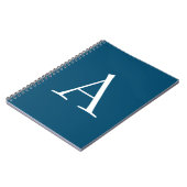 Ocean Blue Schlicht Elegant Modern Monogram Initia Notizblock (Linke Seite)