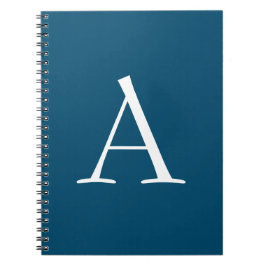 Ocean Blue Schlicht Elegant Modern Monogram Initia Notizblock