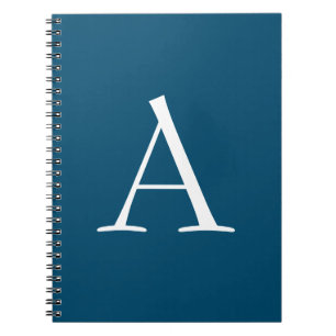 Ocean Blue Schlicht Elegant Modern Monogram Initia Notizblock