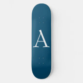 Ocean Blue Schlicht Elegant Modern Monogram Initia Skateboard (Vorderseite)