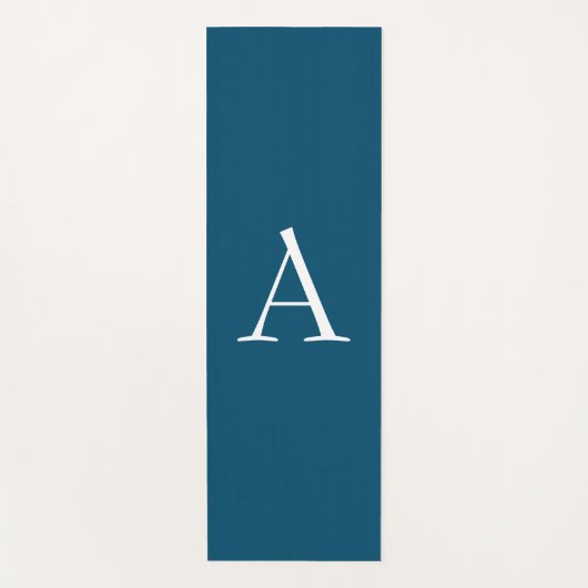 Ocean Blue Schlicht Elegant Modern Monogram Initia Yogamatte (Vorderseite)