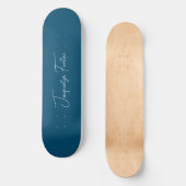 Ocean Blue Schlicht Elegante Minimalistische Kalli Skateboard (Vorderseite)
