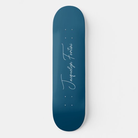 Ocean Blue Schlicht Elegante Minimalistische Kalli Skateboard (Vorderseite)