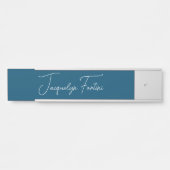 Ocean Blue Schlicht Elegante Minimalistische Kalli Türschild (Vorderseite )