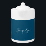 Ocean Blue Schlicht Elegante Moderne Kalligraphie<br><div class="desc">Dieser Einfachheit-Stil ist alles. Einfach,  aber wirklich eine berufliche schöne Aussage.</div>