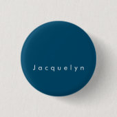 Ocean Blue Schlicht Elegante Moderner Minimalistis Button (Vorderseite)