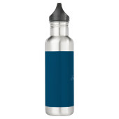 Ocean Blue Schlicht Elegante Moderner Minimalistis Edelstahlflasche (Links)