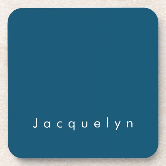 Ocean Blue Schlicht Elegante Moderner Minimalistis Getränkeuntersetzer (Vorderseite)