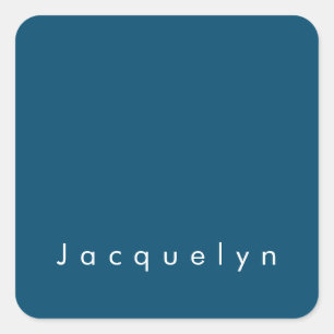 Ocean Blue Schlicht Elegante Moderner Minimalistis Quadratischer Aufkleber