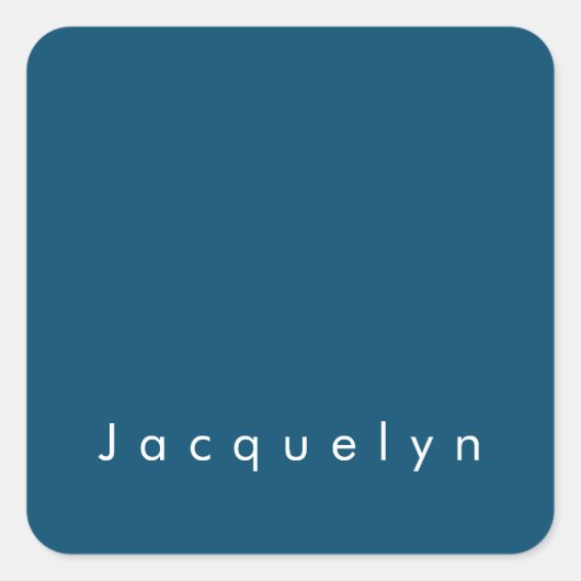 Ocean Blue Schlicht Elegante Moderner Minimalistis Quadratischer Aufkleber (Vorderseite)