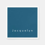 Ocean Blue Schlicht Elegante Moderner Minimalistis Serviette (Vorderseite)