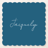 Ocean Blue Schlicht Elegante Moderner Minimalistis Untersetzer (Vorderseite)