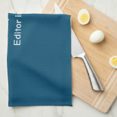 Ocean Blue Schlicht Elegante Modernes Minimalistis Geschirrtuch (Viertel Falte)