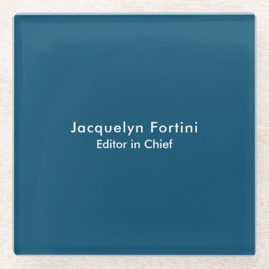 Ocean Blue Schlicht Elegante Modernes Minimalistis Glasuntersetzer (Vorderseite)