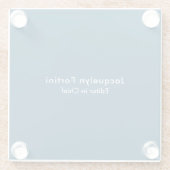 Ocean Blue Schlicht Elegante Modernes Minimalistis Glasuntersetzer (Rückseite)