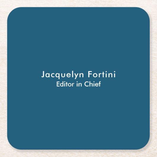 Ocean Blue Schlicht Elegante Modernes Minimalistis Rechteckiger Pappuntersetzer (Vorderseite)