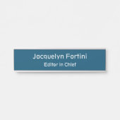 Ocean Blue Schlicht Elegante Modernes Minimalistis Türschild (Vorderseite )