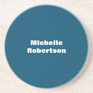 Ocean Blue Schlicht Minimalistischer Name hinzufüg Getränkeuntersetzer