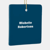 Ocean Blue Schlicht Minimalistischer Name hinzufüg Keramikornament (Rechts)