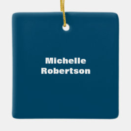 Ocean Blue Schlicht Minimalistischer Name hinzufüg Keramikornament