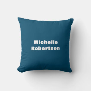 Ocean Blue Schlicht Minimalistischer Name hinzufüg Kissen