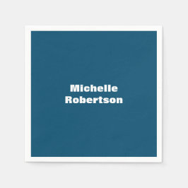 Ocean Blue Schlicht Minimalistischer Name hinzufüg Serviette