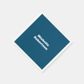 Ocean Blue Schlicht Minimalistischer Name hinzufüg Serviette (Ecke)