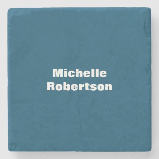 Ocean Blue Schlicht Minimalistischer Name hinzufüg Steinuntersetzer (Vorderseite)