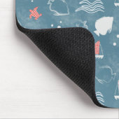 Ocean Blue Sea Pattern Mousepad (Ecke)