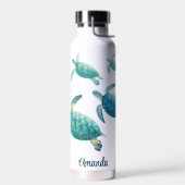 Ocean Blue Sea Turtle Trio Trinkflasche (Links)