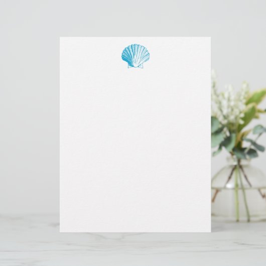 Ocean Blue Seashell Letterhead (Stehend Vorderseite)