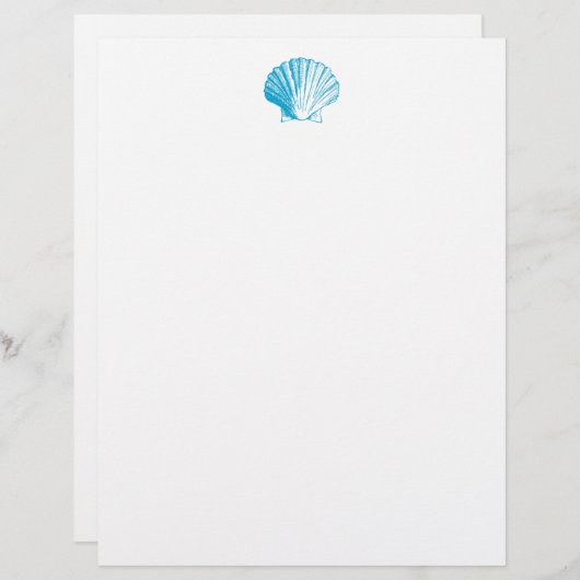 Ocean Blue Seashell Letterhead (Vorne/Hinten)