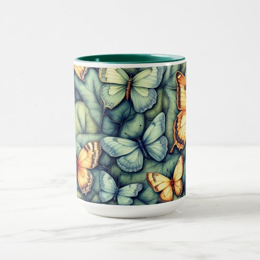 Ocean Blue Shades Butterflies Tasse (Zentrum)