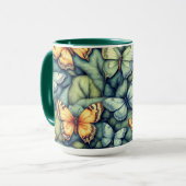Ocean Blue Shades Butterflies Tasse (Vorderseite Links)