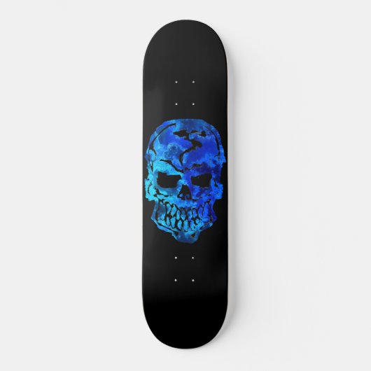 Ocean Blue Skull Skateboard (Vorderseite)
