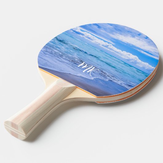 Ocean Blue Sky Clouds Custom Tischtennis Schläger (Vorderseite)