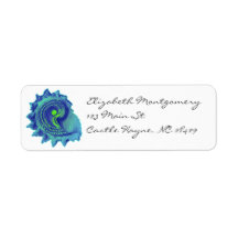 Ocean Blue Spiral Sea Muschel Labels