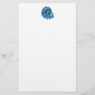 Ocean Blue Spiral Sea Muschel Stationery Briefpapier