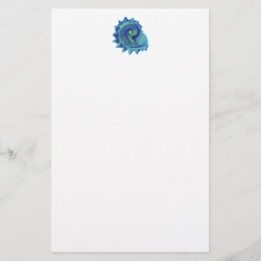 Ocean Blue Spiral Sea Muschel Stationery Briefpapier (Vorderseite)