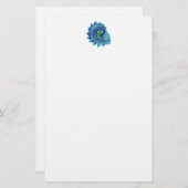 Ocean Blue Spiral Sea Muschel Stationery Briefpapier (Vorne/Hinten)