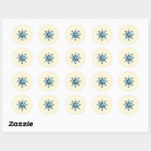Ocean Blue Square und Diamond Sun Runder Aufkleber (Blatt)