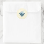 Ocean Blue Square und Diamond Sun Runder Aufkleber (Tasche)