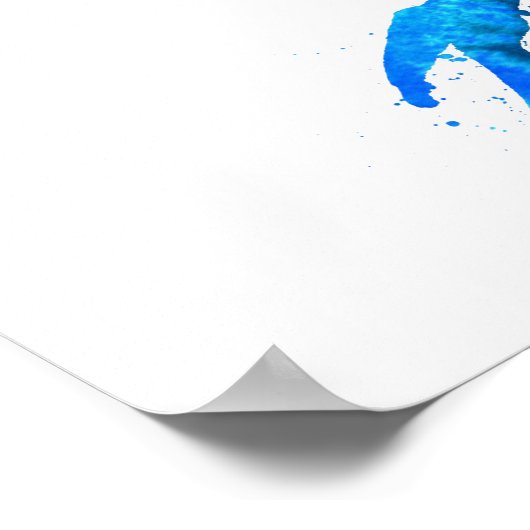 Ocean Blue Stingray Poster (Ecke)