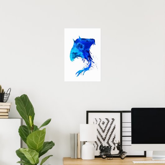 Ocean Blue Stingray Poster (Heimbüro)