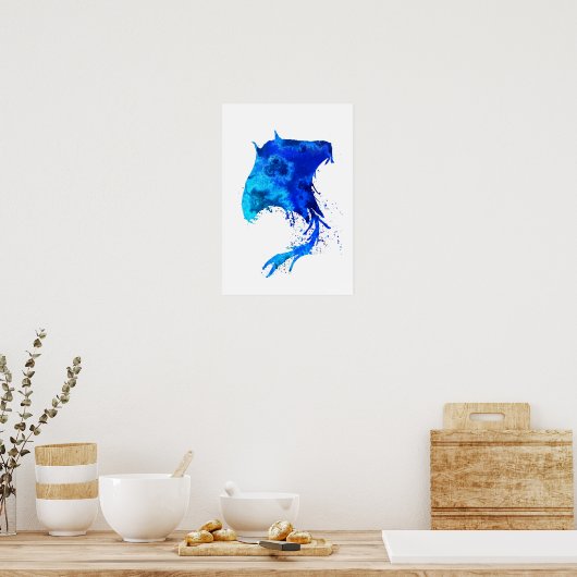 Ocean Blue Stingray Poster (Küche)